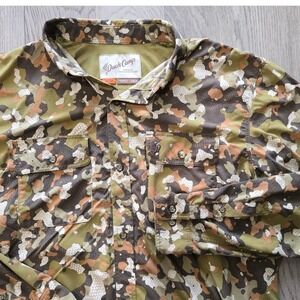 Duck Camp Long Sleeve Wetlanf Camo Hunting Shirt Mens XXL Tall